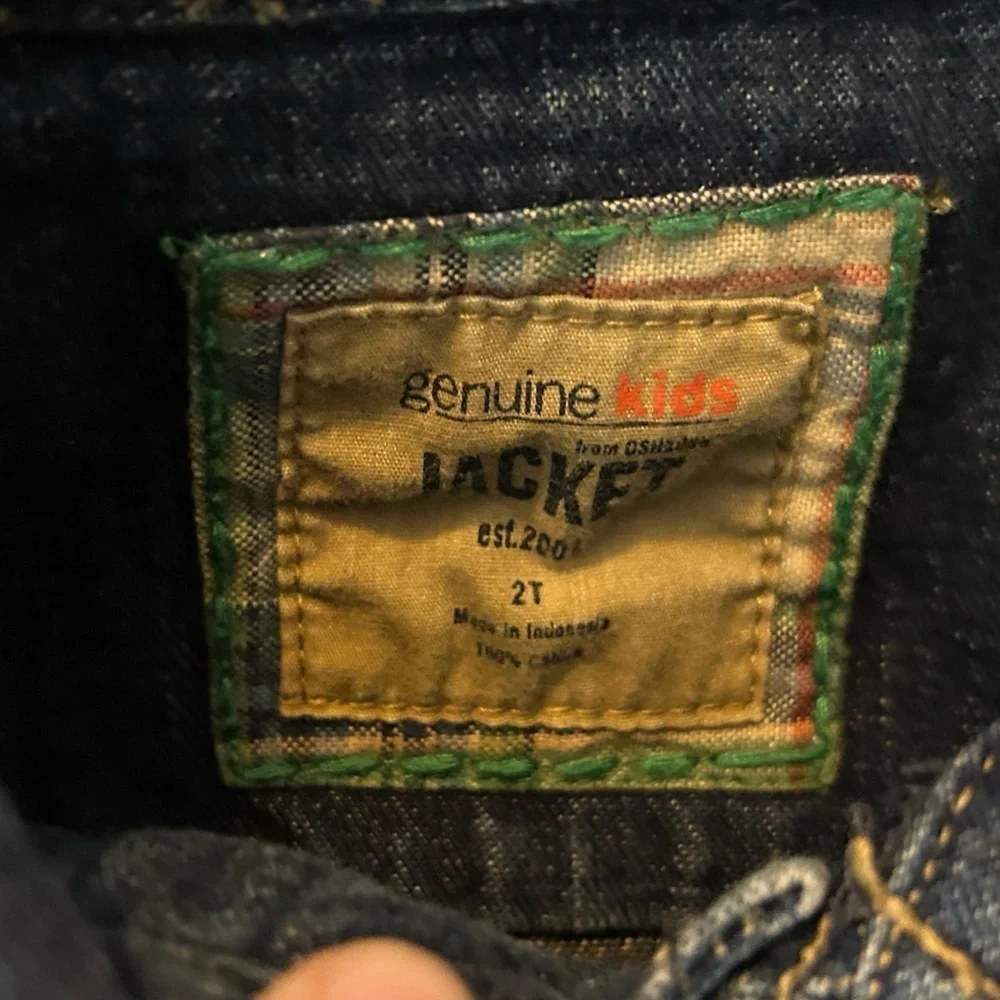 Vintage 2003 OshKosh B'gosh Unisex Kid's Blue Jean Denim Jacket Size 2T